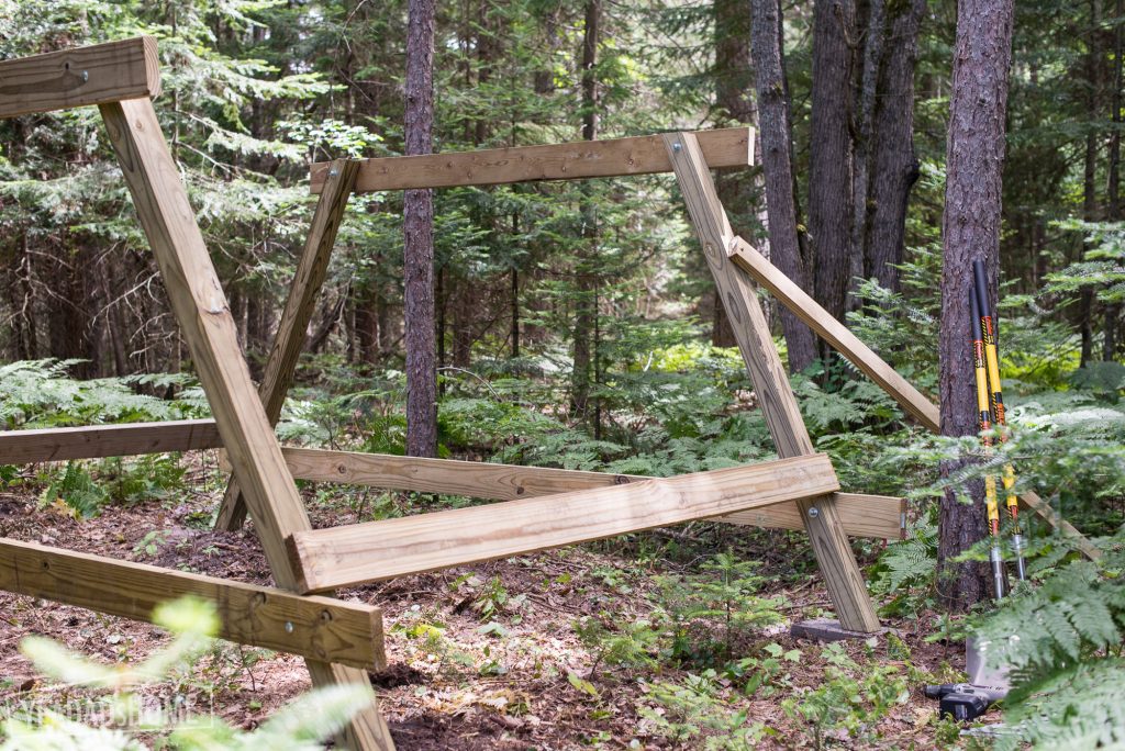 Setting the Treehouse Legs in Place